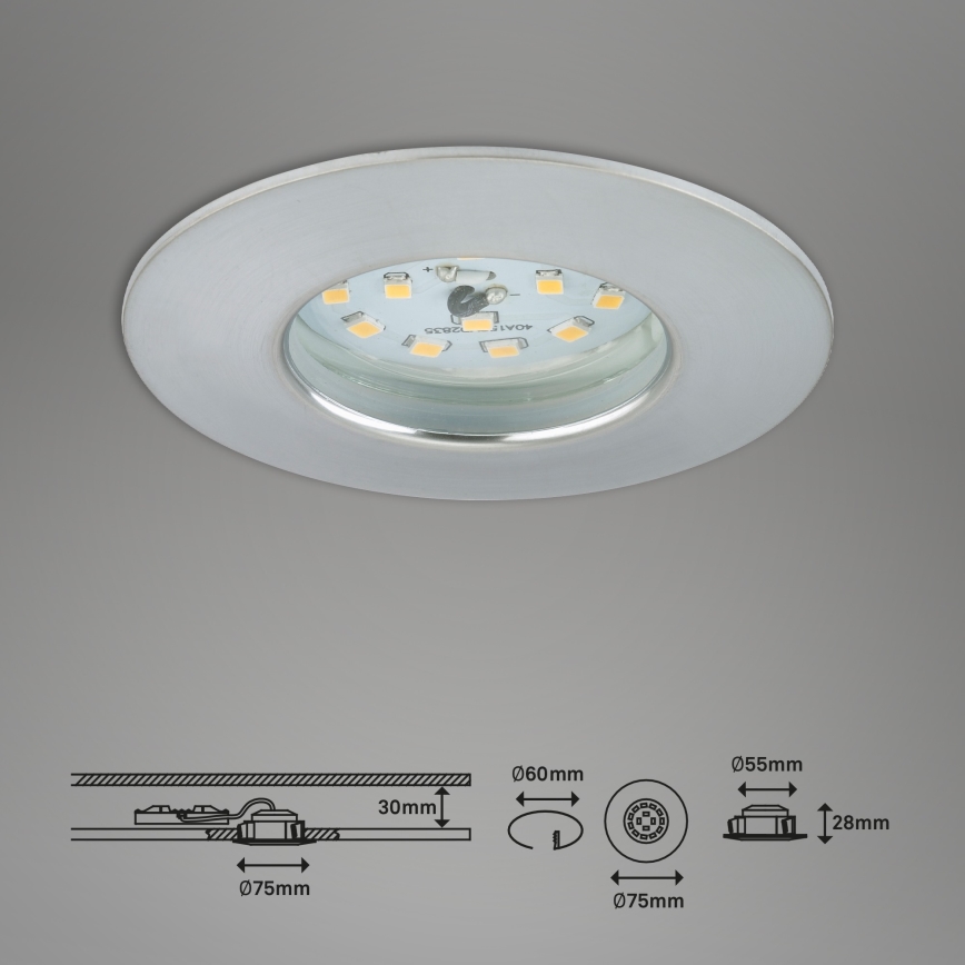 Briloner 7295-019 - LED Dimming bathroom χωνευτό φωτιστικό ATTACH LED/6,5W/230V IP44