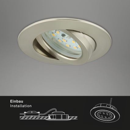 Briloner 7296-012 - LED Dimmable χωνευτό φωτιστικό μπάνιου ATTACH LED/6,5W/230V IP23 ματ χρώμιο