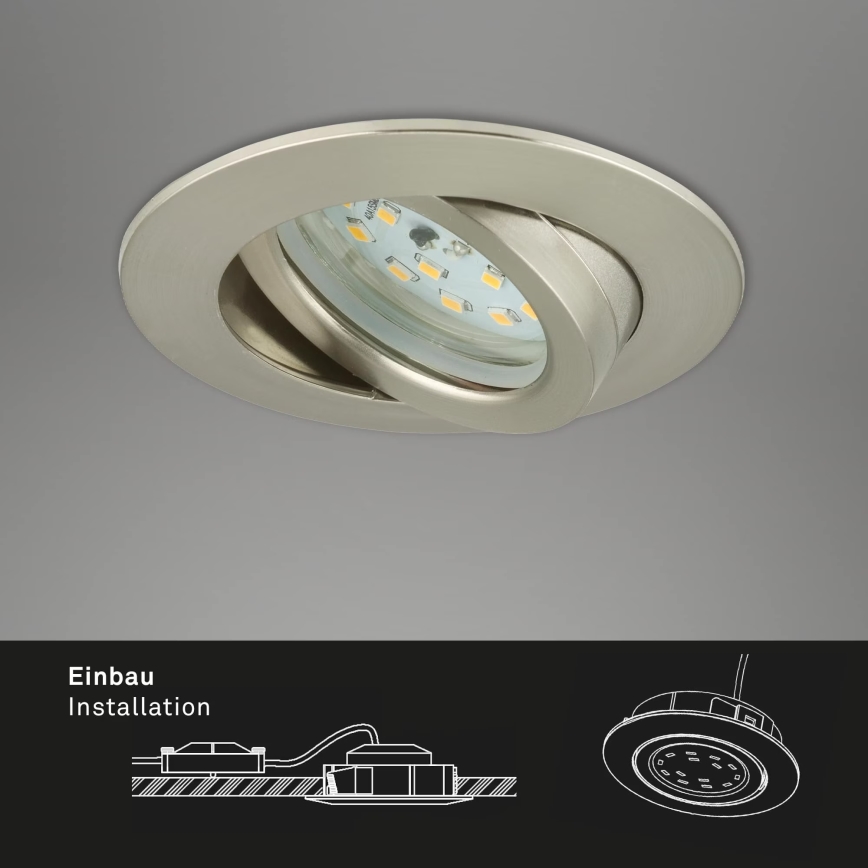 Briloner 7296-012 - LED Dimmable χωνευτό φωτιστικό μπάνιου ATTACH LED/6,5W/230V IP23 ματ χρώμιο
