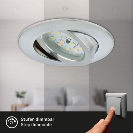 Briloner 7296-019 - LED Dimmable χωνευτό φωτιστικό μπάνιου LED/6,5W/230V IP23