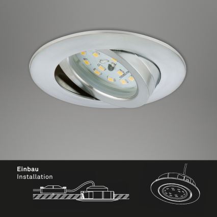 Briloner 7296-019 - LED Dimmable χωνευτό φωτιστικό μπάνιου LED/6,5W/230V IP23