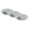 Briloner 7296-039 - Σετ 3x ρυθμιζόμενα εντοιχιζόμενα φωτιστικά LED για μπάνιο, LED/6,5W/230V, 3000K, IP23, ματ χρώμιο