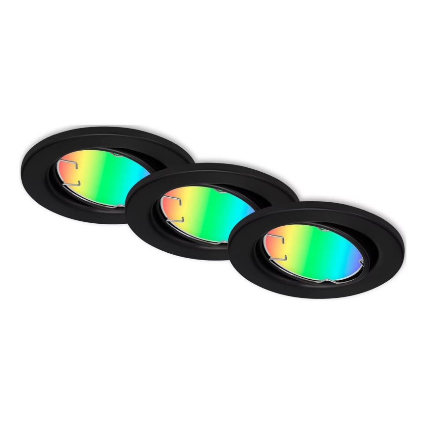 Briloner 7373-035 - ΣΕΤ 3x LED RGB Χωνευτό φωτιστικό οροφής dimming LED/4,9W/230V Wi-Fi Tuya + τηλεχειριστήριο