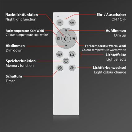 Briloner 7379-015 - LED RGBW Λάμπα dimming SMART LED/9W/230V 3000-6500K Wi-Fi Tuya + τηλεχειριστήριο