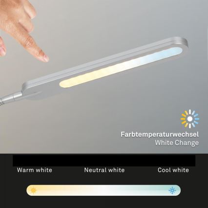 Briloner 7389-014 - LED Dimming touch flexible επιτραπέζια λάμπα SERVO LED/8W/230V 3000/4000/6500K