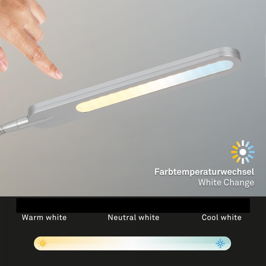 Briloner 7389-014 - LED Dimming touch flexible επιτραπέζια λάμπα SERVO LED/8W/230V 3000/4000/6500K