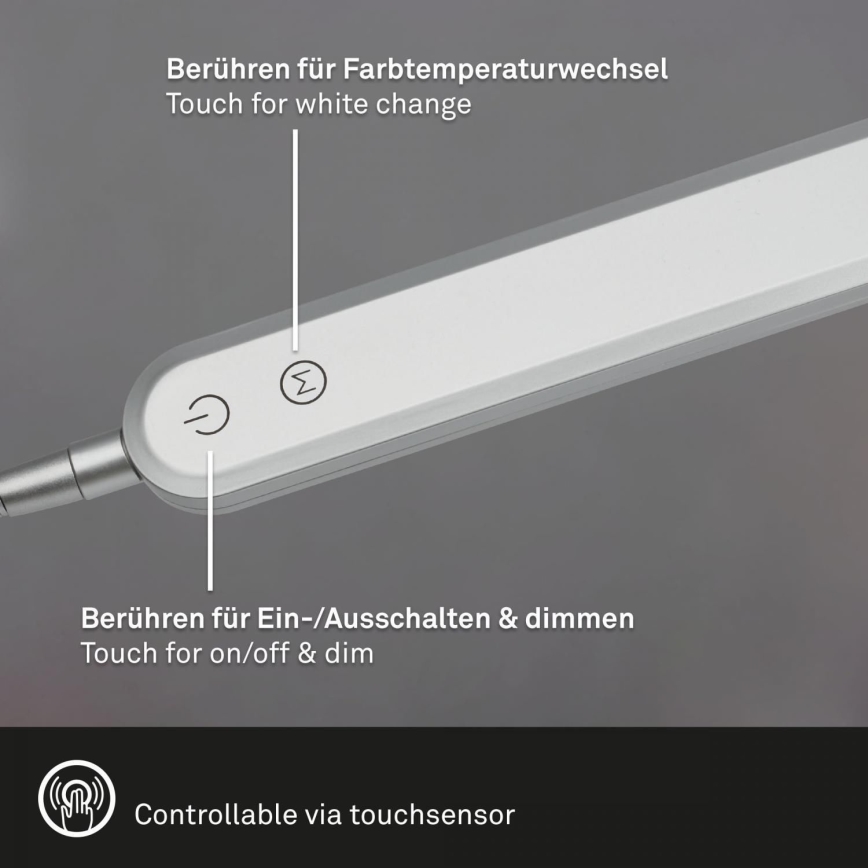 Briloner 7389-014 - LED Dimming touch flexible επιτραπέζια λάμπα SERVO LED/8W/230V 3000/4000/6500K
