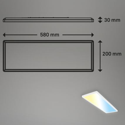Briloner 7403-016 - Ρυθμιζόμενο LED οροφής φωτιστικό SLIM LED/23W/230V 2700-6500K + τηλεχειριστήριο