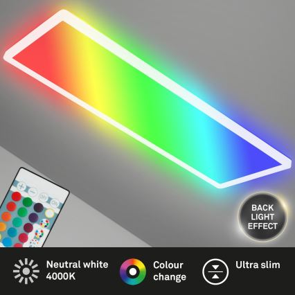 Briloner 7404-016 - LED RGBW Ρυθμιζόμενο επιφανειακό πάνελ LED/22W/230V 4000K + τηλεχειριστήριο