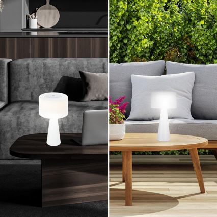 Briloner 7420016 - LED Dimming επαναφορτιζόμενο αφής Εξωτερικού χώρου Επιτραπέζιο φωτιστικό LED/4W/5V IP44 3000K λευκό