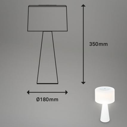 Briloner 7420016 - LED Dimming επαναφορτιζόμενο αφής Εξωτερικού χώρου Επιτραπέζιο φωτιστικό LED/4W/5V IP44 3000K λευκό
