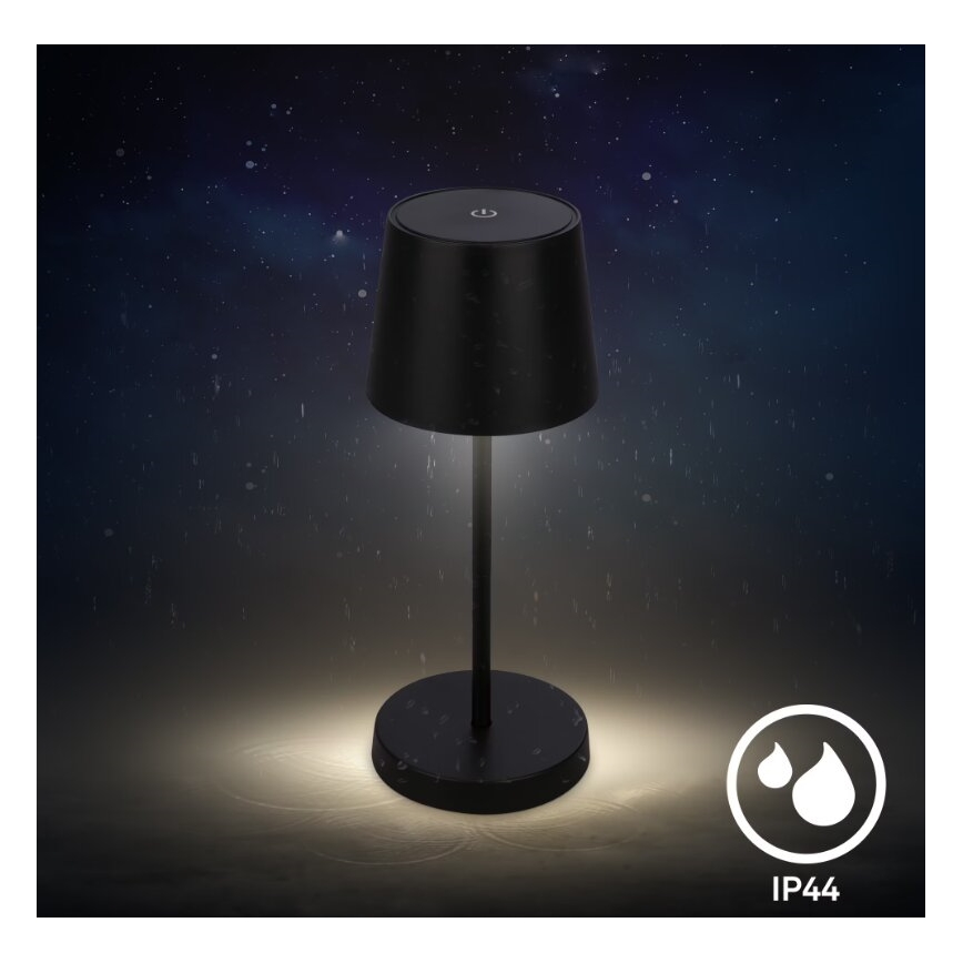 Briloner 7423015 - Επαναφορτιζόμενος εξωτερικός επιτραπέζιος φωτιστικό LED με ρύθμιση φωτεινότητας LED/2,6W/5V IP44 2000 mAh μαύρο