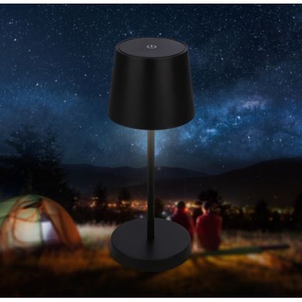 Briloner 7423015 - LED Dimming επαναφορτιζόμενο Εξωτερικού χώρου Επιτραπέζιο φωτιστικό LED/2,6W/5V IP44 2000 mAh μαύρο