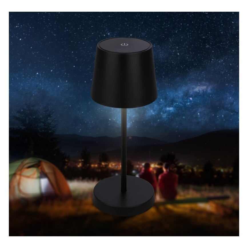 Briloner 7423015 - LED Dimming επαναφορτιζόμενο Εξωτερικού χώρου Επιτραπέζιο φωτιστικό LED/2,6W/5V IP44 2000 mAh μαύρο