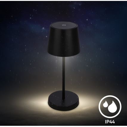 Briloner 7423015 - LED Dimming επαναφορτιζόμενο Εξωτερικού χώρου Επιτραπέζιο φωτιστικό LED/2,6W/5V IP44 2000 mAh μαύρο