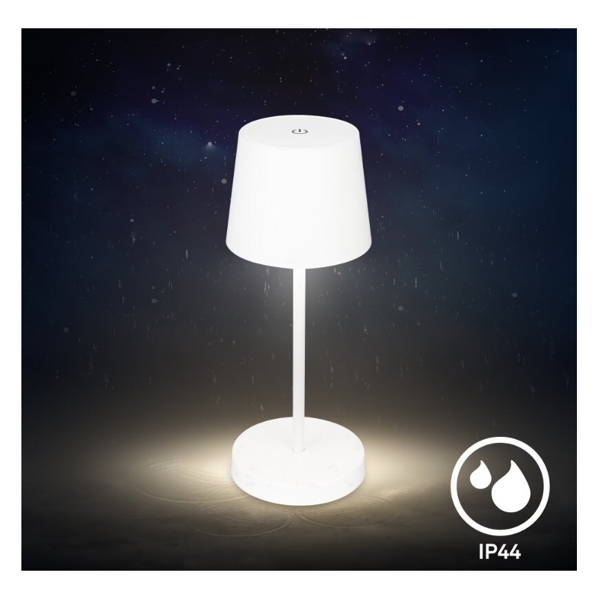 Briloner 7423016 - LED Dimming επαναφορτιζόμενο Εξωτερικού χώρου Επιτραπέζιο φωτιστικό LED/2,6W/5V 2000mAh IP44 λευκό