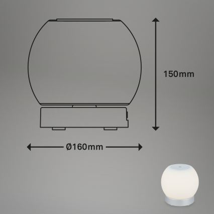 Briloner 7439-014 - LED Dimmable επαναφορτιζόμενο φωτιστικό εξωτερικού χώρου LED/3W/5V IP44