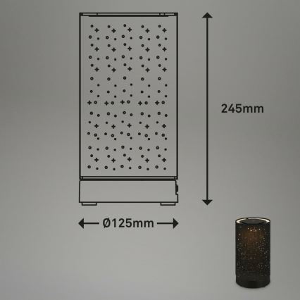 Briloner 7449-015 - LED εξωτερικό επιτραπέζιο φωτιστικό με αφής και ρύθμιση φωτεινότητας STARRY SKY LED/3W/5V IP44 2000 mAh μαύρο