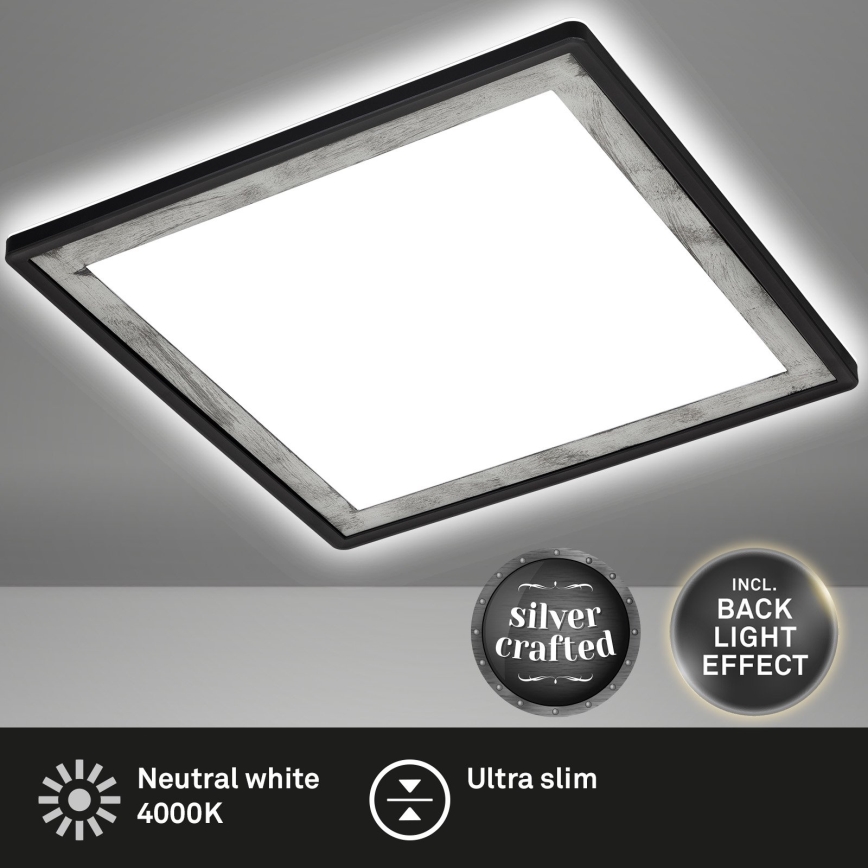Briloner 7457-414 - LED Φωτιστικό οροφής SLIM LED/18W/230V 4000K 29x29 cm μαύρο