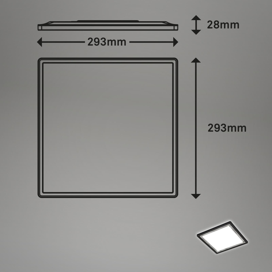 Briloner 7457-414 - LED Φωτιστικό οροφής SLIM LED/18W/230V 4000K 29x29 cm μαύρο
