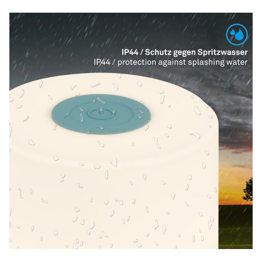 Briloner 7461010 - Επαναφορτιζόμενος εξωτερικός επιτραπέζιος φωτισμός LED με ρύθμιση φωτεινότητας LED/2W/5V IP44 1200 mAh μπλε