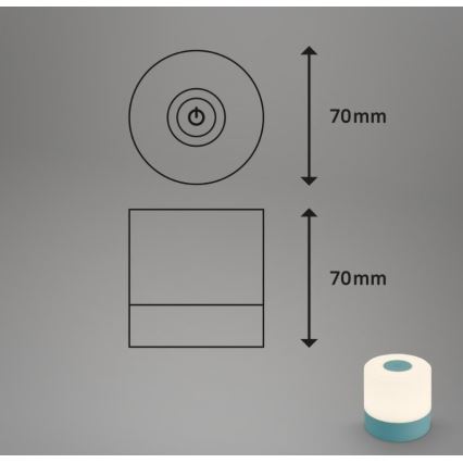 Briloner 7461010 - LED Dimming επαναφορτιζόμενο Εξωτερικού χώρου Επιτραπέζιο φωτιστικό LED/2W/5V IP44 μπλε