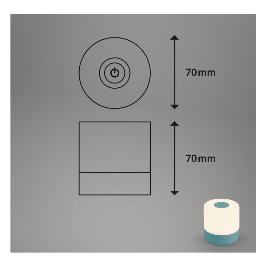 Briloner 7461010 - LED Dimming επαναφορτιζόμενο Εξωτερικού χώρου Επιτραπέζιο φωτιστικό LED/2W/5V IP44 μπλε