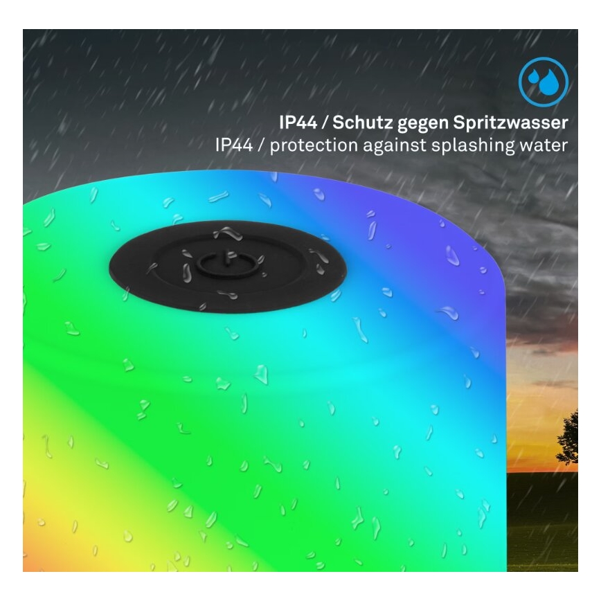 Briloner 7462015 - Επαναφορτιζόμενος εξωτερικός επιτραπέζιος φωτισμός LED RGB LED/1,5W/5V IP44 1200 mAh μαύρο