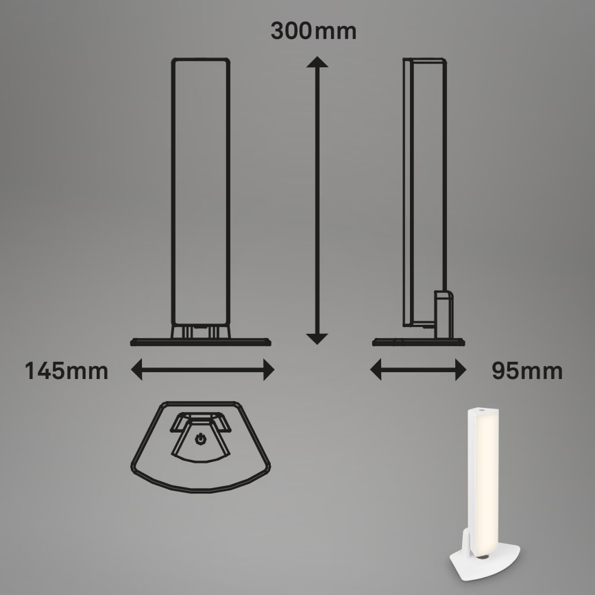 Briloner 7474-016 - LED Dimming αφής επαναφορτιζόμενο Εξωτερικού χώρου Επιτραπέζιο φωτιστικό 2σε1 LED/7W/5V 2200 mAh USB 3000K IP44 λευκό