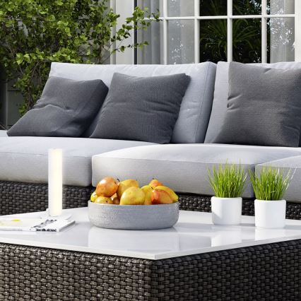 Briloner 7474-016 - LED εξωτερικό επιτραπέζιο φωτιστικό με επαναφορτιζόμενη μπαταρία και αφής, 2 σε 1 LED/7W/5V 2x2200 mAh USB 3000K IP44 λευκό