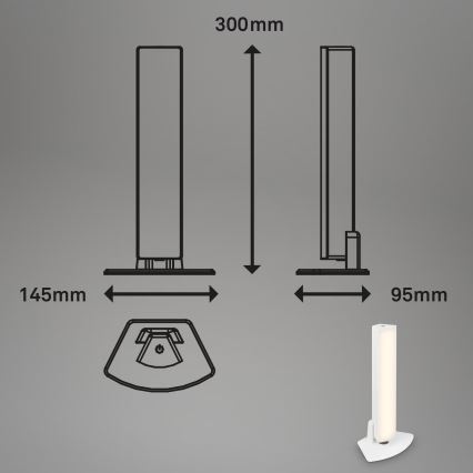 Briloner 7474-016 - LED εξωτερικό επιτραπέζιο φωτιστικό με επαναφορτιζόμενη μπαταρία και αφής, 2 σε 1 LED/7W/5V 2x2200 mAh USB 3000K IP44 λευκό