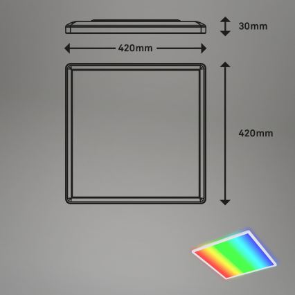 Briloner 7491-016 - LED RGBW ρυθμιζόμενο φωτιστικό οροφής SMART LED/22W/230V 4000K 42x42 cm Wi-Fi Tuya + τηλεχειριστήριο