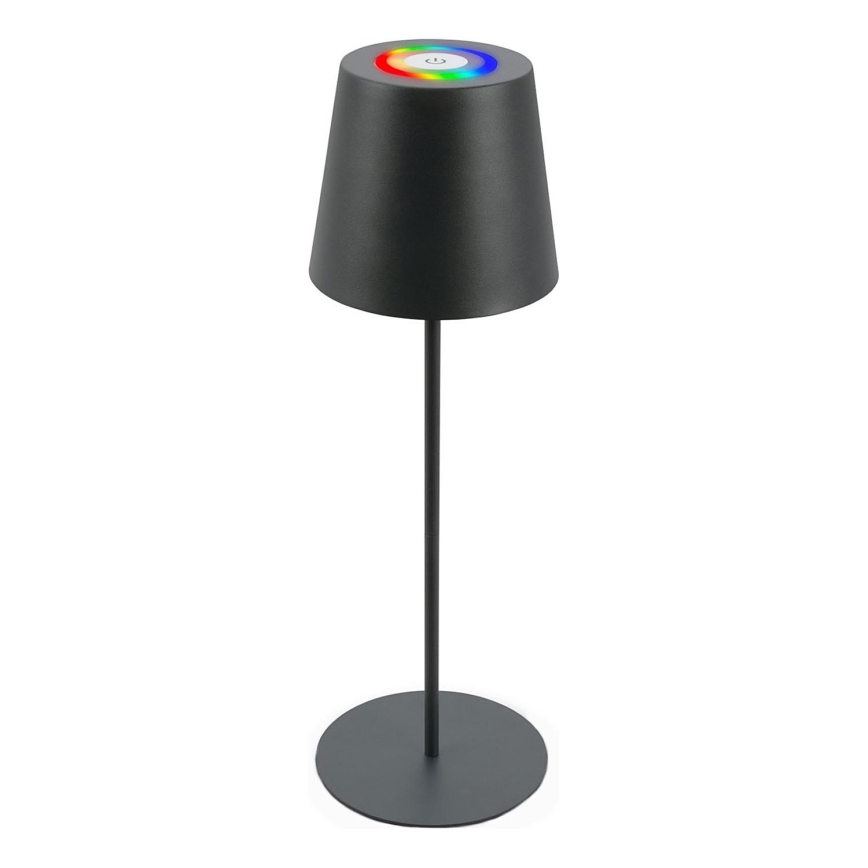 Briloner 7507015 - LED RGB Dimming επαναφορτιζόμενο Εξωτερικού χώρου Επιτραπέζιο φωτιστικό 2σε1 LED/2,5W/5V IP44 ανθρακί