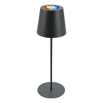 Briloner 7507015 - Επαναφορτιζόμενος εξωτερικός επιτραπέζιος φωτισμός LED RGB με ρύθμιση φωτεινότητας 2 σε 1 LED/2,5W/5V IP44 ανθρακί