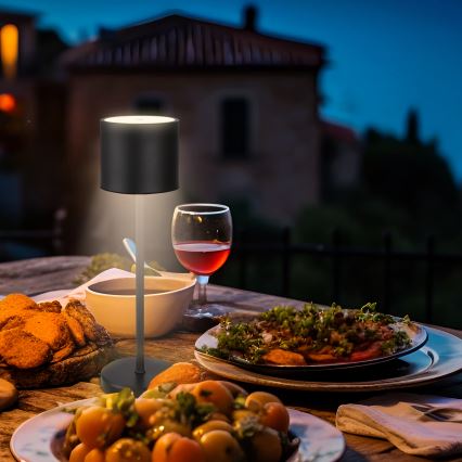 Briloner 7521015 - Ρυθμιζόμενο επαναφορτιζόμενο υπαίθριο επιτραπέζιο φωτιστικό SIGO LED, 2,5W/5V, IP44, 2600 mAh, μαύρο