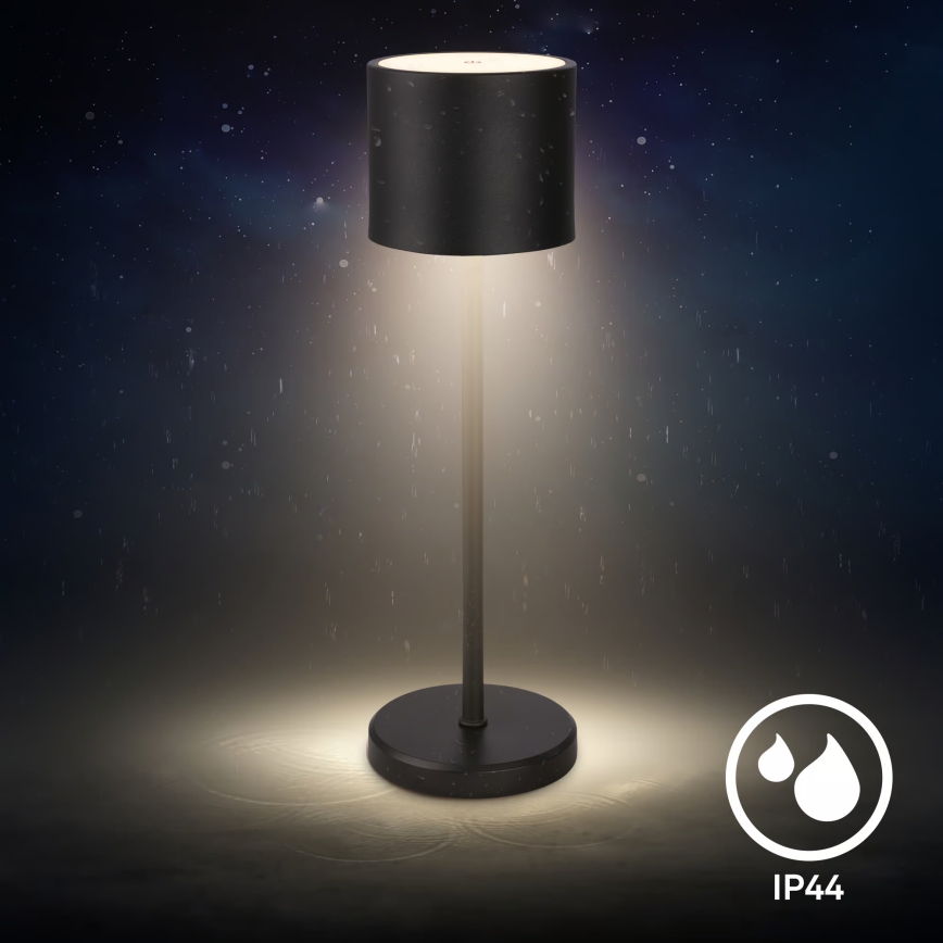 Briloner 7521015 - Ρυθμιζόμενο επαναφορτιζόμενο υπαίθριο επιτραπέζιο φωτιστικό SIGO LED, 2,5W/5V, IP44, 2600 mAh, μαύρο