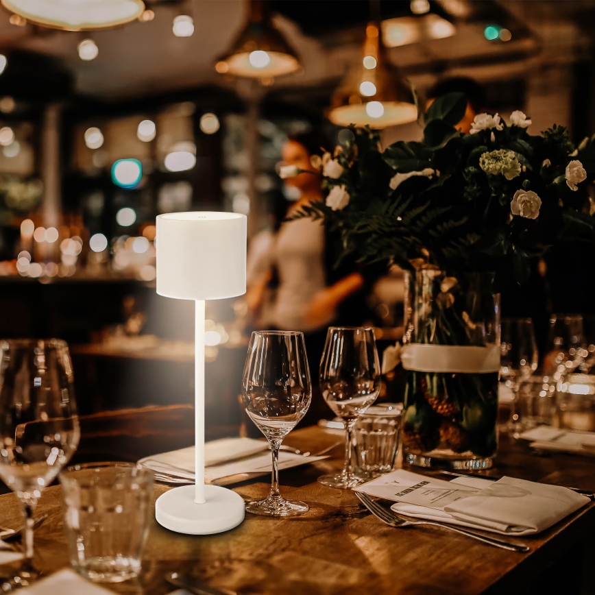 Briloner 7521016 - Ρυθμιζόμενη επαναφορτιζόμενη εξωτερική επιτραπέζια λάμπα LED SIGO LED/2,5W/5V IP44 2600 mAh λευκή