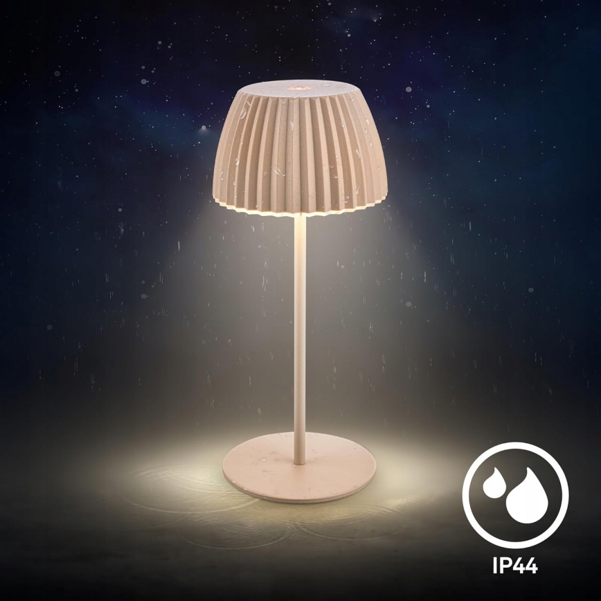 Briloner 7552-011 - LED ρυθμιζόμενο επαναφορτιζόμενο επιτραπέζιο φωτιστικό εξωτερικού χώρου με λειτουργία αφής MINI LED/1,5W/5V IP44 1800 mAh μπεζ