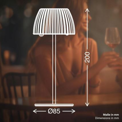 Briloner 7552-011 - LED ρυθμιζόμενο επαναφορτιζόμενο επιτραπέζιο φωτιστικό εξωτερικού χώρου με λειτουργία αφής MINI LED/1,5W/5V IP44 1800 mAh μπεζ