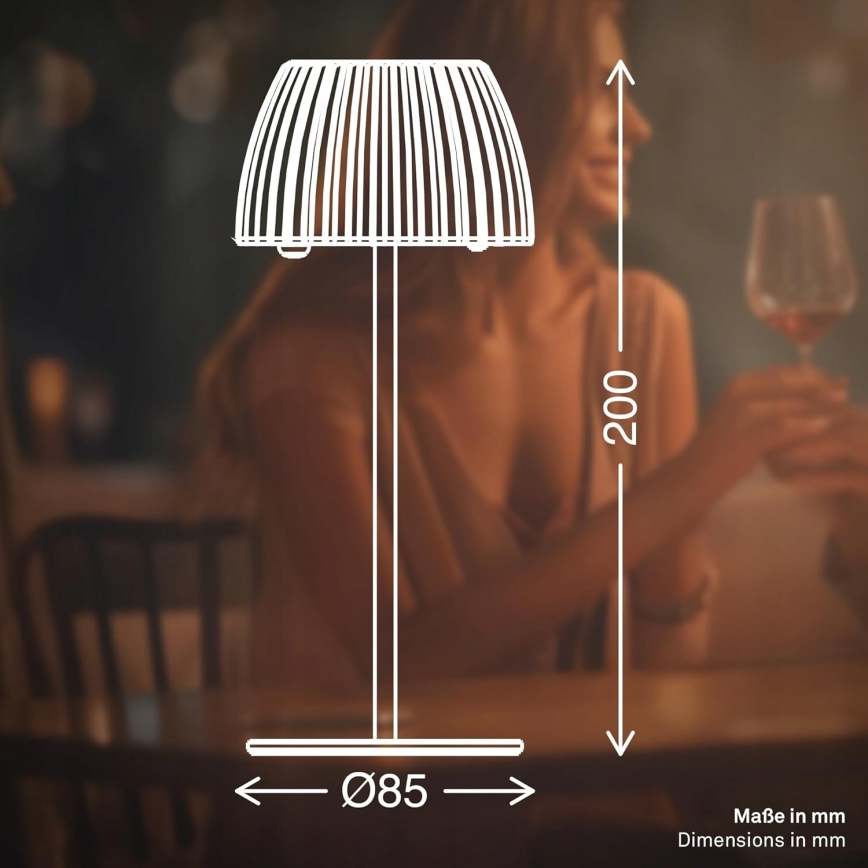 Briloner 7552-011 - LED ρυθμιζόμενο επαναφορτιζόμενο επιτραπέζιο φωτιστικό εξωτερικού χώρου με λειτουργία αφής MINI LED/1,5W/5V IP44 1800 mAh μπεζ
