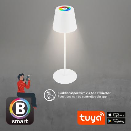 Briloner 7559016 - LED RGB ρυθμιζόμενη επαναφορτιζόμενη εξωτερική επιτραπέζια λάμπα COLORIS LED/3,5W/5V IP44 2000 mAh Wi-Fi Tuya