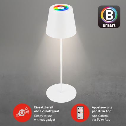 Briloner 7559016 - LED RGB ρυθμιζόμενη επαναφορτιζόμενη εξωτερική επιτραπέζια λάμπα COLORIS LED/3,5W/5V IP44 2000 mAh Wi-Fi Tuya