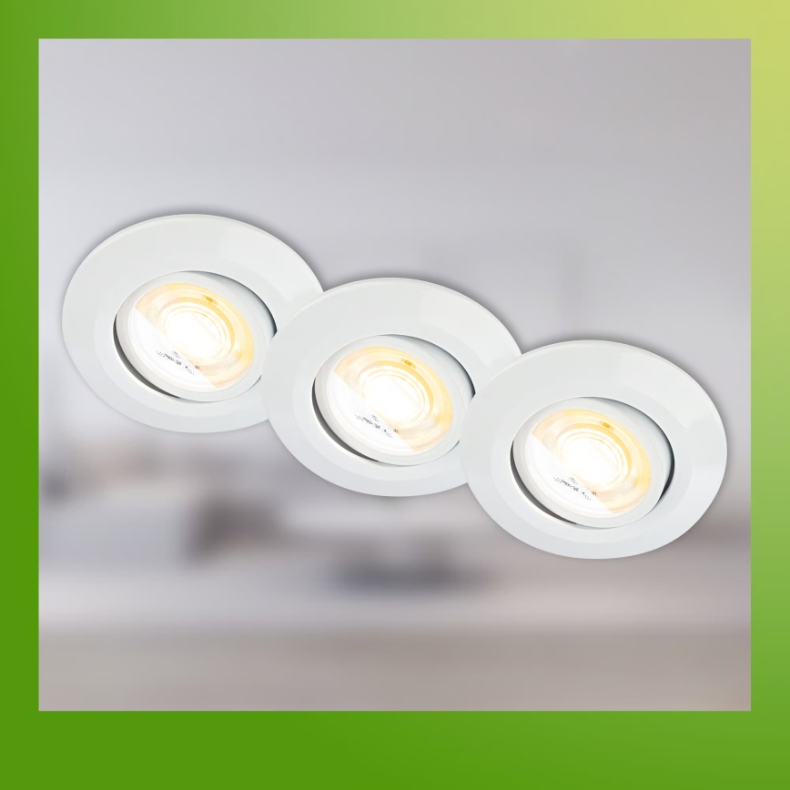 Briloner 7586036 - Σετ 3x LED εντοιχισμένο φωτιστικό οροφής για μπάνιο KLIRA LED/4,9W/230V 2500/3000/4000K IP23 λευκό