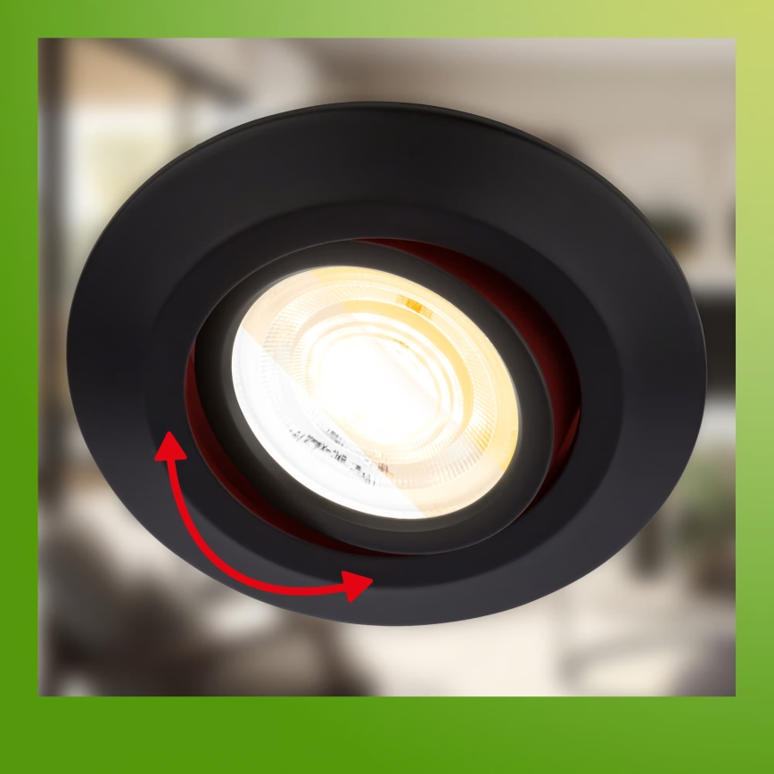 Briloner 7587035 - Σετ 3x ρυθμιζόμενα LED εντοιχισμένα φωτιστικά μπάνιου KLIRA LED/4,9W/230V 2500/3000/4000K IP23 μαύρα