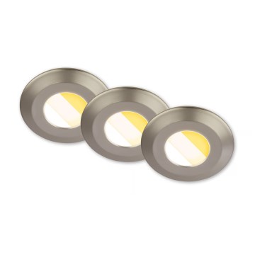 Briloner 7588032 - Σετ 3x LED εντοιχισμένα φωτιστικά οροφής για μπάνιο KLIRA 1xLED/4,9W/230V 2500/3000/4000K IP44 ματ χρώμιο