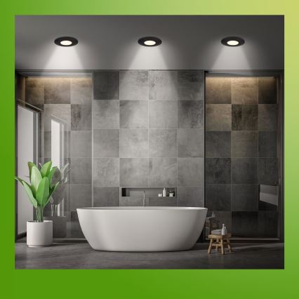 Briloner 7589035 - ΣΕΤ 3xLED Ρυθμιζόμενα χωνευτά φωτιστικά μπάνιου KLIRA 1xLED/4,9W/230V 2500/3000/4000K IP44 μαύρα