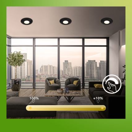 Briloner 7589035 - ΣΕΤ 3xLED Ρυθμιζόμενα χωνευτά φωτιστικά μπάνιου KLIRA 1xLED/4,9W/230V 2500/3000/4000K IP44 μαύρα