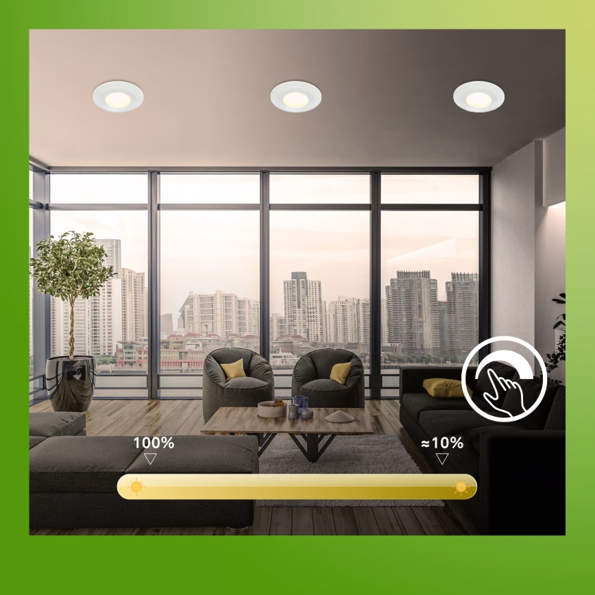 Briloner 7589036 - Σετ 3x ρυθμιζόμενο LED εντοιχισμένο φωτιστικό οροφής για μπάνιο KLIRA LED/4,9W/230V 2500/3000/4000K IP44 λευκό