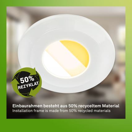 Briloner 7589036 - Σετ 3x ρυθμιζόμενο LED εντοιχισμένο φωτιστικό οροφής για μπάνιο KLIRA LED/4,9W/230V 2500/3000/4000K IP44 λευκό