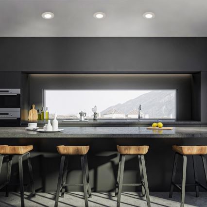 Briloner 7598032 - ΣΕΤ 3x Χωνευτό Φωτιστικό μπάνιου LED LED/4,9W/230V IP44 2700/4000/6500K ματ χρώμιο